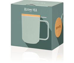 Kusmi Tea porcelánový hrnek s filtrem z nerezové oceli a víčkem z bukového dřeva